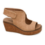 Corky's Footwear Let's Talk About It wedge sandal in caramel with a cushioned footbed and lightweight wedge sole