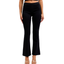 A person models the FASHION GO Cello Pull On Jeans in Black with a 30" inseam, styled with heeled sandals, shown from shoulders to feet against a white background.