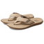 A pair of Men's Reef Santa Ana Flip Flops in Sand by REEF, featuring textured straps and molded footbeds for high arch support, displayed on a plain white background.