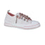 Women's Very G Aman Mary's Version white glitter sneaker with pink accents and sparkling rhinestone laces