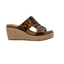 Kiss N Tell Wedge by Corky’s Footwear in tortoise design with cushioned footbed