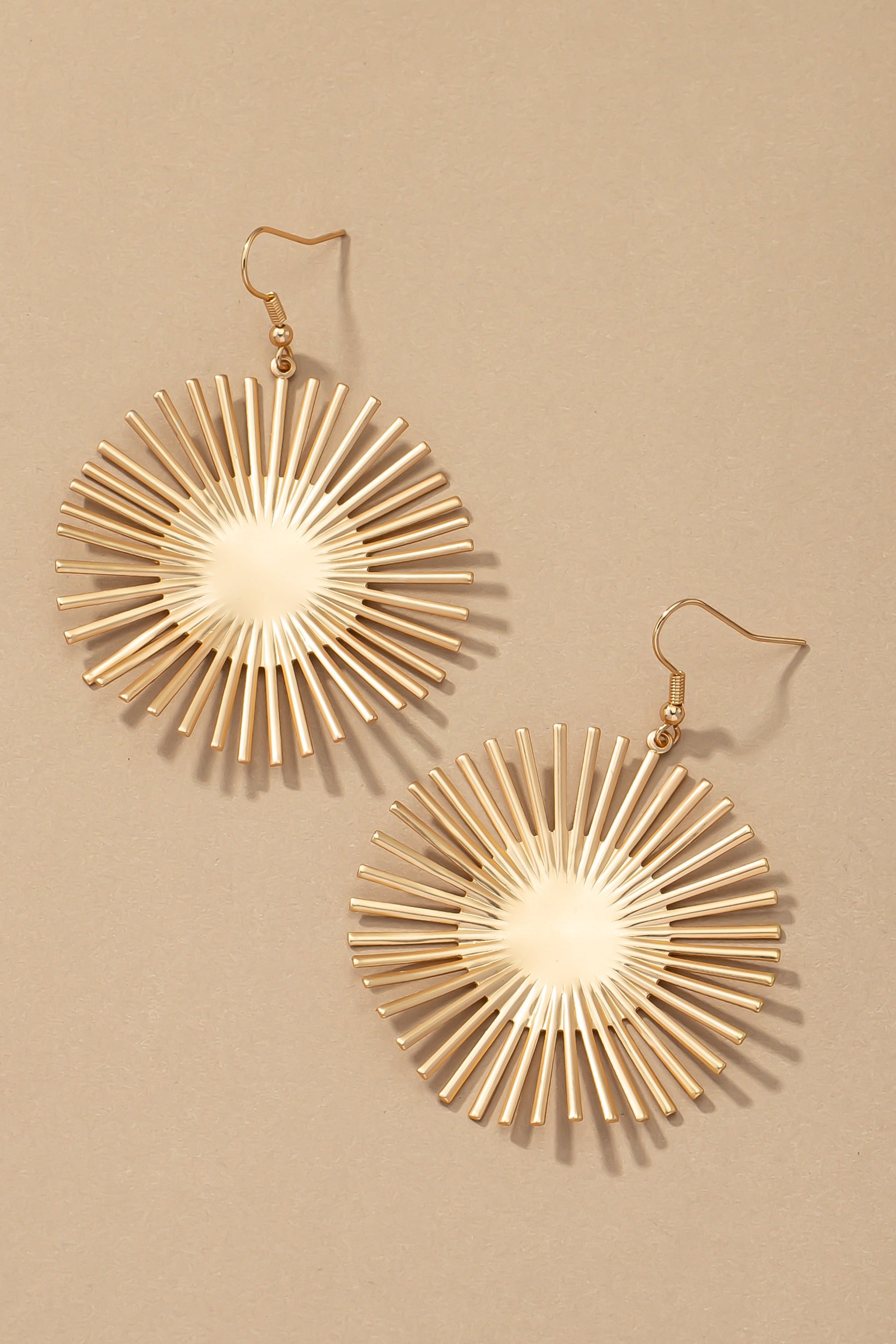 Metal Stamping Disk earrings by FASHION GO displayed on a neutral background.