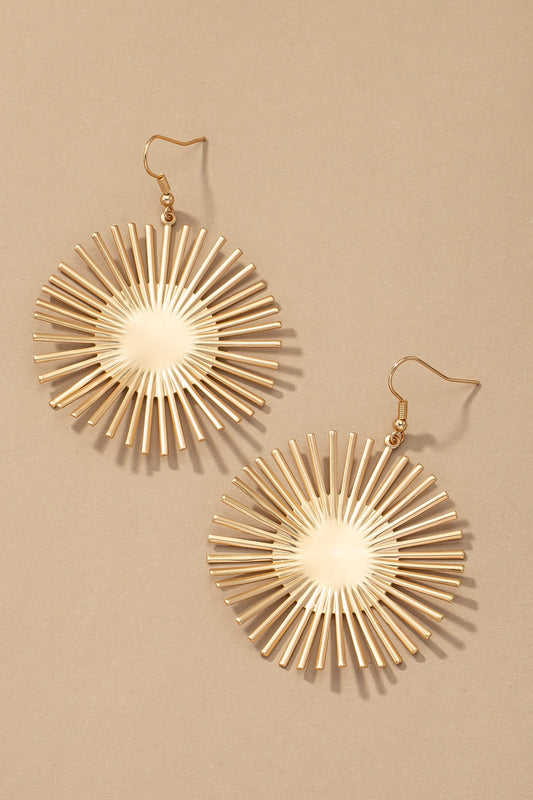 Metal Stamping Disk earrings by FASHION GO displayed on a neutral background.