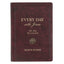 Burgundy Devotional Every Day with Jesus Faux Leather book with gold text reading “366-Day Devotional” and “SELWYN HUGHES,” featuring a circular cross icon.