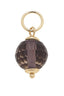 The Canvas Style Resin Bead Charm features a faceted dark brown resin bead attached to a gold keyring, displayed against a white background.