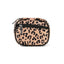 Wellness Keeper Zippered Pill & Vitamin Case, a small, rectangular zippered case with a black-and-tan leopard print pattern designed as a 7-day pill organizer.
