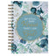 Featuring a white and teal floral cover with gold-embossed text that reads “Be still and know that I am God. Psalm 46:10,” the Journal Wirebound White/Teal Floral Be Still Ps. 46:10 by Christian Art Gifts is a beautiful Christian Scripture journal, ideal for daily reflections.