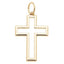 Open Cross Charm in Shiny Gold by Canvas Style, featuring a gold-colored open cross design with a small loop at the top for attaching to a chain, displayed on a plain white background—a timeless and elegant faith jewelry piece.
