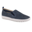 Navy Fresh Slip On Tennis Shoe Sneaker by EASY STREET with perforated design and white sole, featuring ultra-light Easy Motion comfort technology.