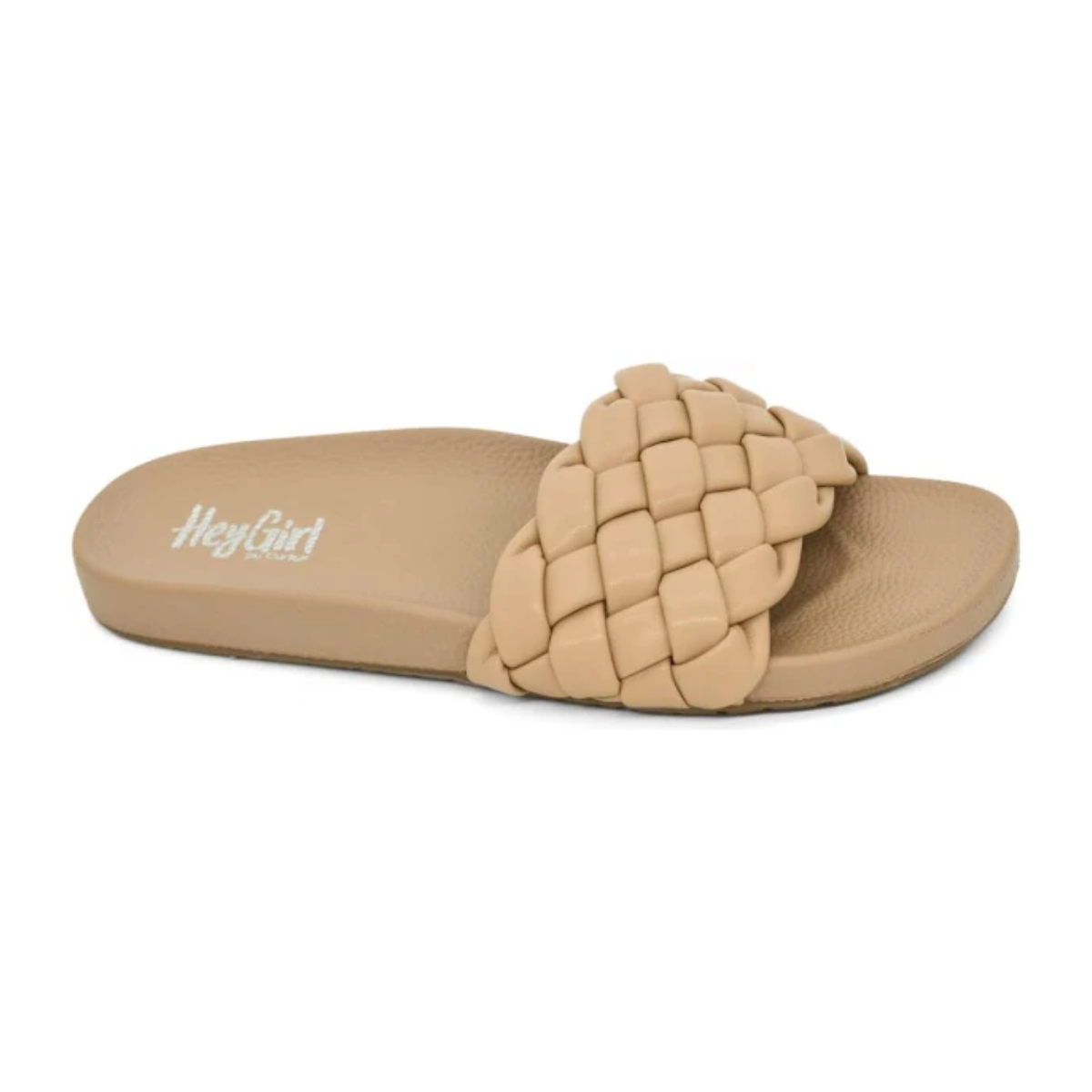 The CORKYS Extra Sandal in Camel by CORKY'S FOOTWEAR INC features a braided strap and textured sole, offering chic sandal style and comfort all season long.