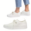 A pair of FITFLOP USA LLC RALLY Knit Tennis shoe cream (white) with white laces.