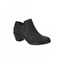 Easy Street Arbor black matte ankle bootie with side zipper, rounded toe, and block heel