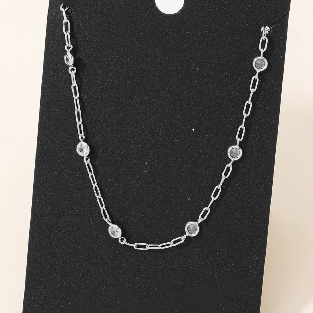 Gold-dipped necklace displayed on a black backdrop.
Product Name: Gold Dipped Rhinestone Necklace
Brand Name: FASHION GO