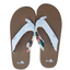Sanuk Women's Yoga Mat flip flops in Vintage Floral White with a flower design.