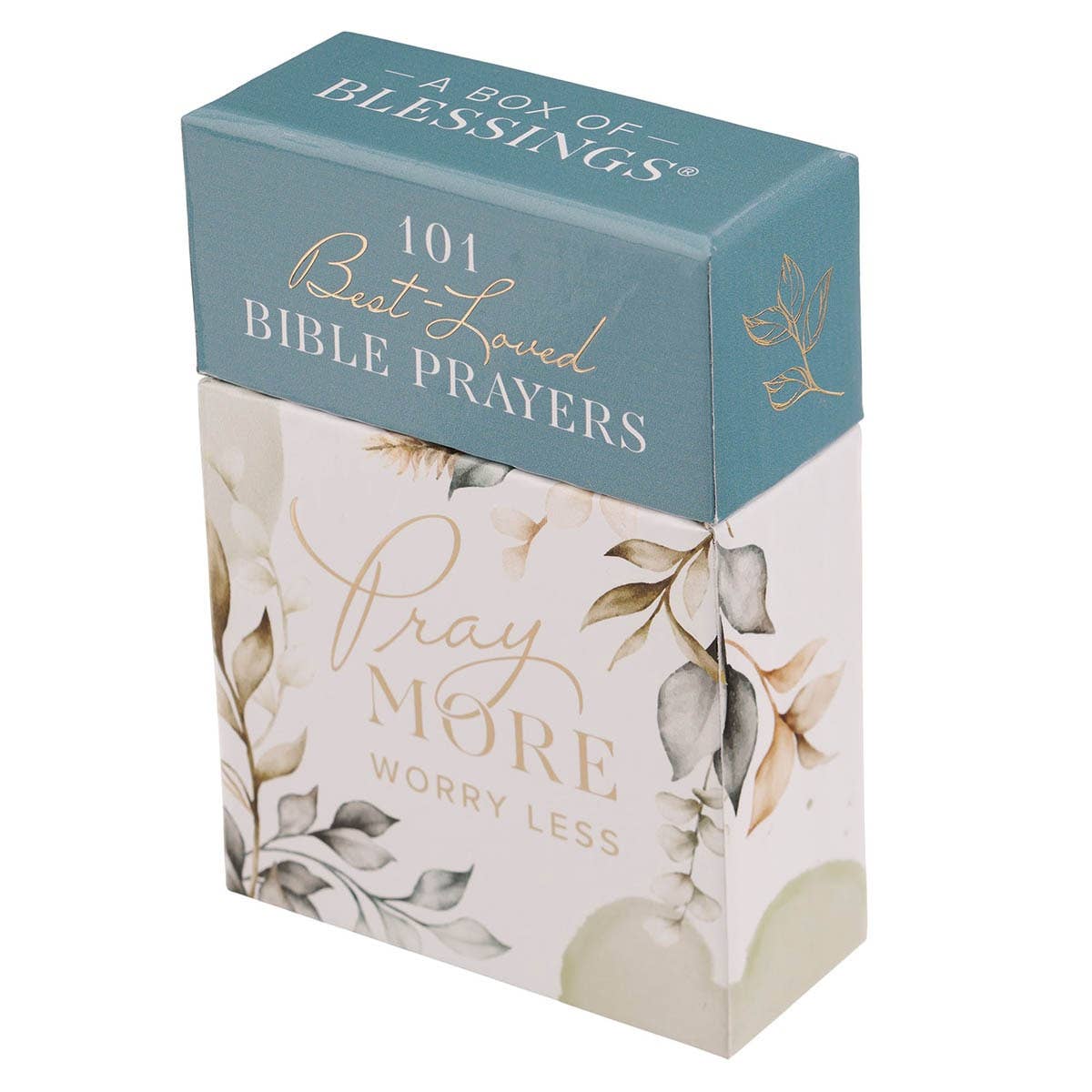 The "Box of Blessings 101 Best-Loved Bible Prayers Pray More" by Christian Art Gifts contains 101 scripture-based prayers on beautifully designed prayer cards, each featuring charming floral motifs and part of the beloved "A Box of Blessings" collection. Main image