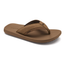 The COBIAN Men's Venture Flip Flop in brown features a wide cushioned strap, flat sole, and comfortable footbed. This casual tan sandal is shown against a plain white background.