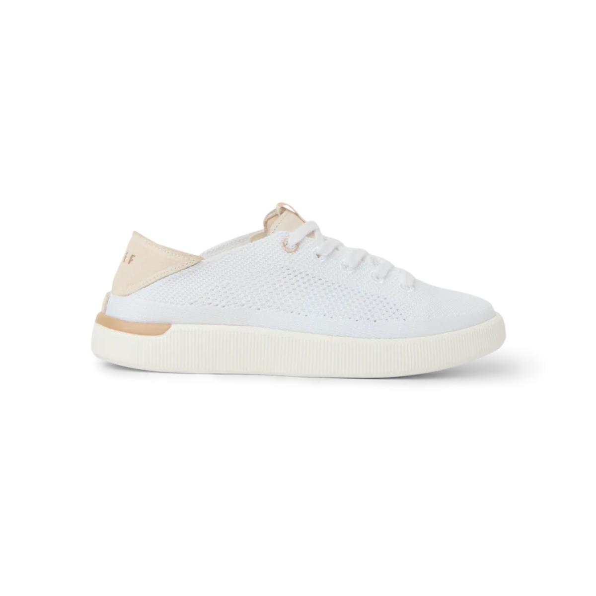lightweight Reef Neptune sneaker with lace up design white with beige accents