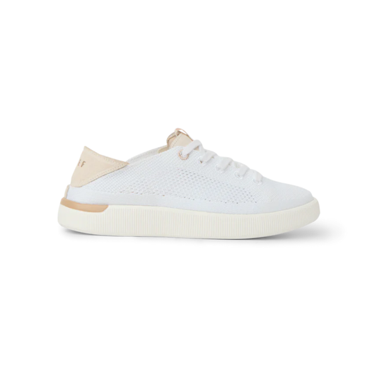 lightweight Reef Neptune sneaker with lace up design white with beige accents