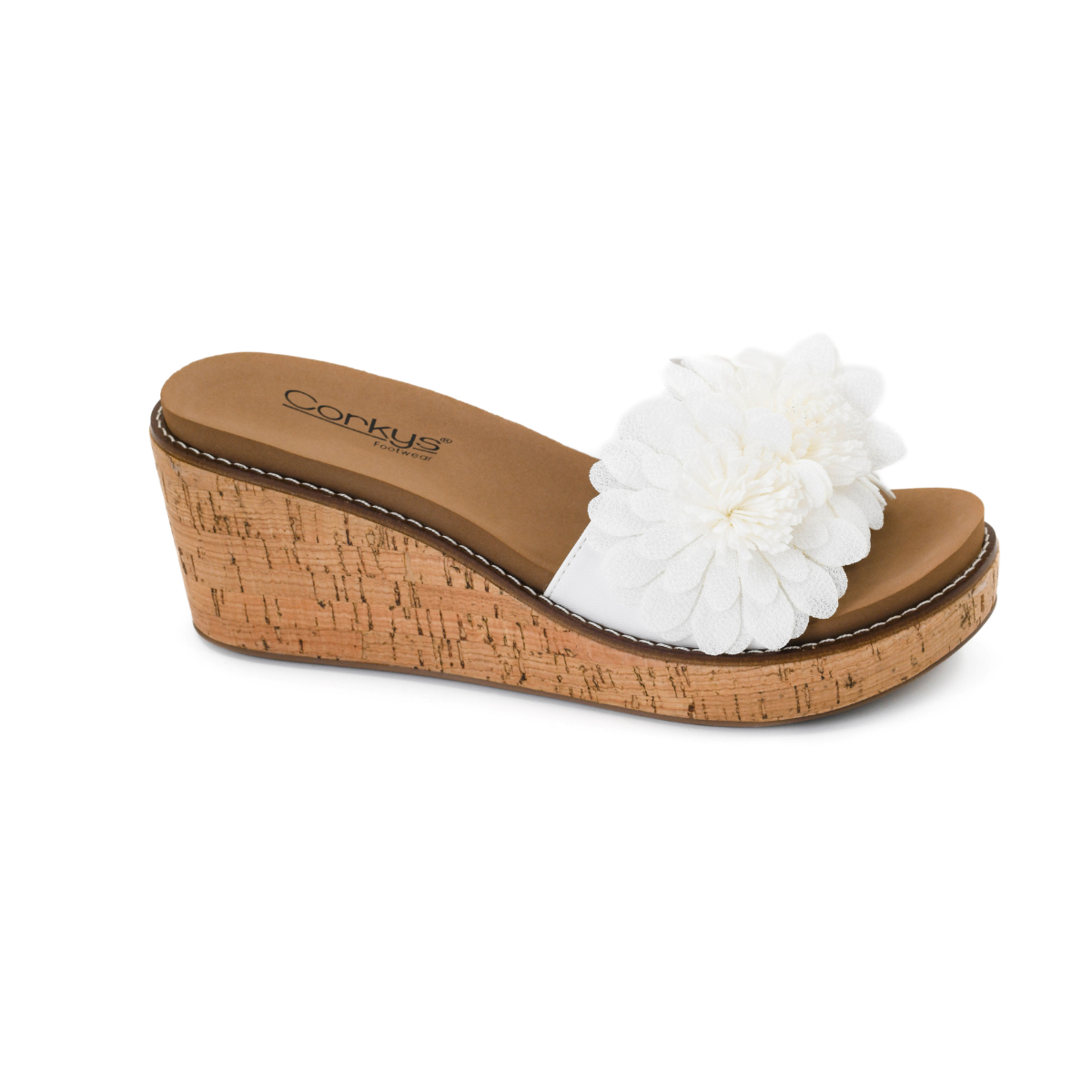 Wildflower Wedge Sandal in White Secondary image