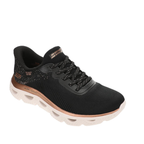 Skechers Hands Free Slip-ins BOBS Sport Arc Waves Urban Sparkle women's knit sneaker with metallic accents and Glide-Step cushioned sole