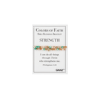 A Blessing Bracelet from Flipflops & Whatnots’ Assorted collection, featuring multicolored beads and displayed on a “Strength” card with Philippians 4:13, is a meaningful piece of spiritual jewelry designed to inspire and uplift as part of the Colors of Faith bracelets line.