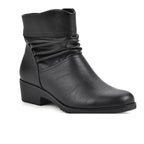Cliffs by White Mountain Durbon women's ruched ankle bootie with round toe and low block heel