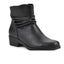Cliffs by White Mountain Durbon women's ruched ankle bootie with round toe and low block heel