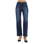Women's tummy control high rise ankle straight jeans with 29-inch inseam and stretch fit