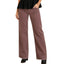 Women's mid-rise wide leg jeans with five-pocket styling and frayed hem in brown
