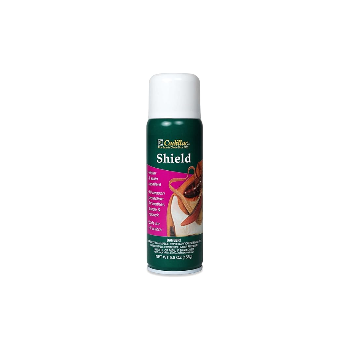 A 5.5oz can of Flipflops & Whatnots Shield Water and Stain Repellent Spray offers suede and leather protection for shoes and boots.