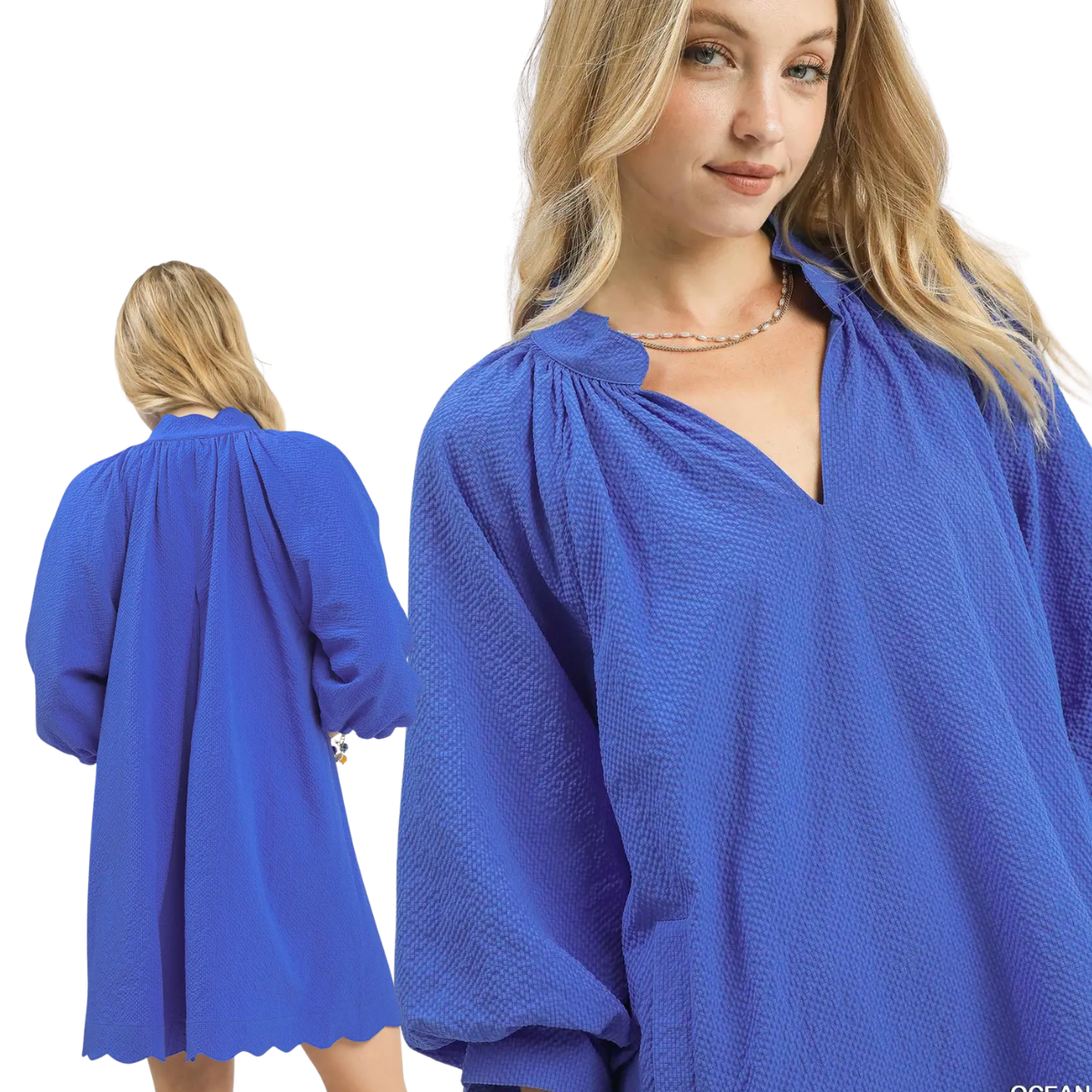 Textured Pocket Mini Dress Secondary image