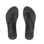 A pair of REEF Cushion Slim Flip Flops in Black, featuring thin straps and the REEF logo on a cushioned footbed, viewed from above on a white background—the perfect summer sandals for everyday wear.