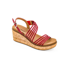 Corky's About Last Night wedge sandal in red with cushioned footbed and lightweight wedge sole
