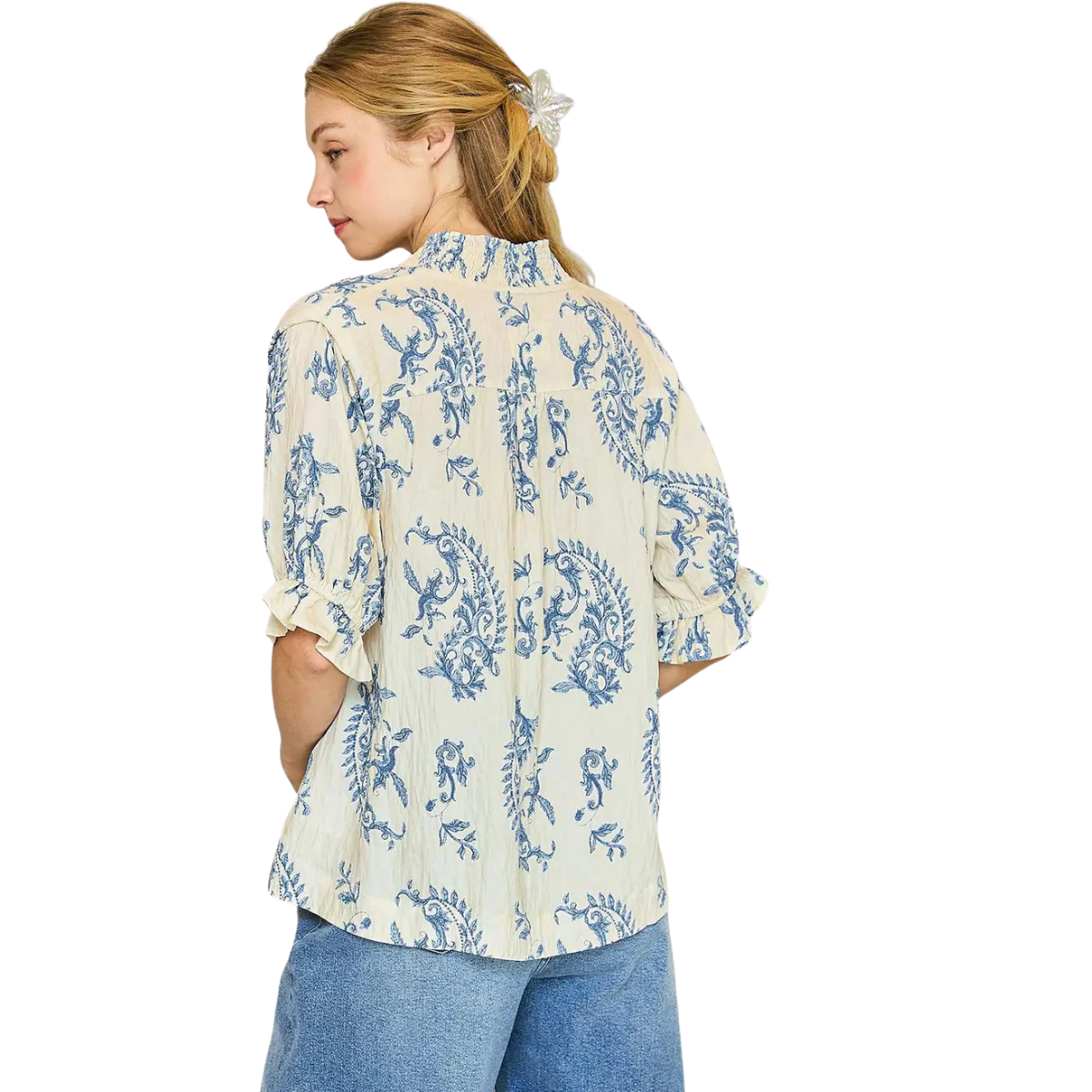 Willow Vine Ruffle Trim Blouse Secondary image