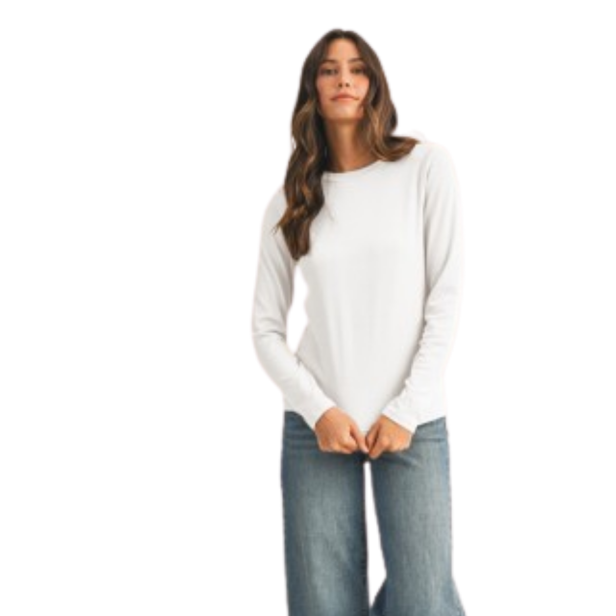 Long Sleeve Basic Ribbed Knit Top Secondary image
