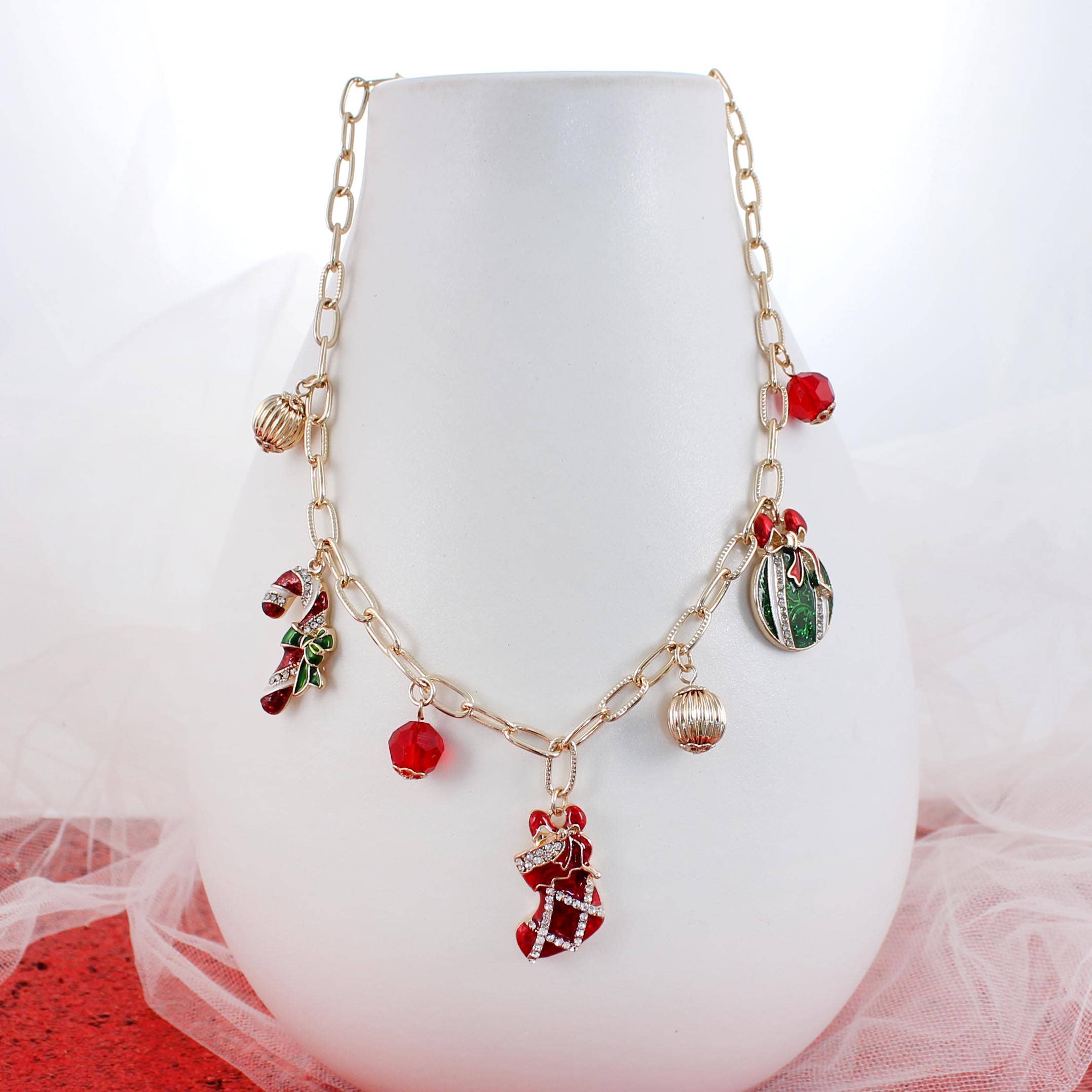 Vintage Christmas Charm Necklace Secondary image