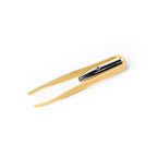 Light yellow Lemon Lavender Light Up Tweezer with a built-in LED spotlight and a silver push-button switch.