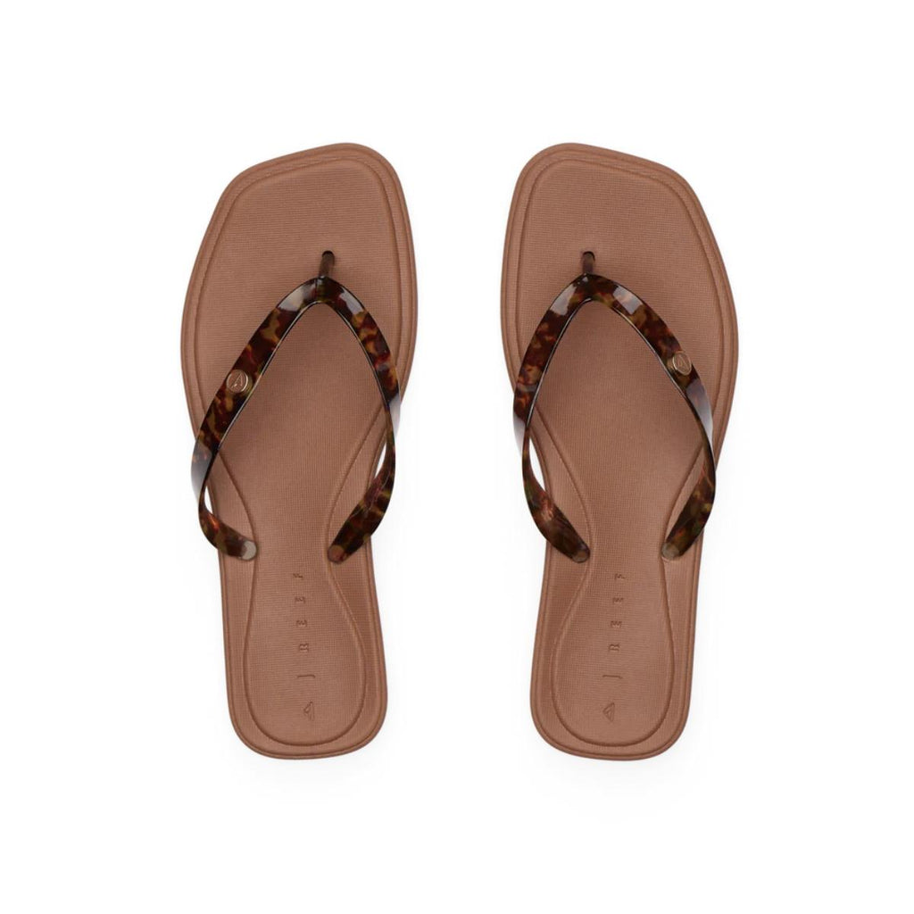 Women's REEF Solaye water-friendly flip-flops in tortoise brown print