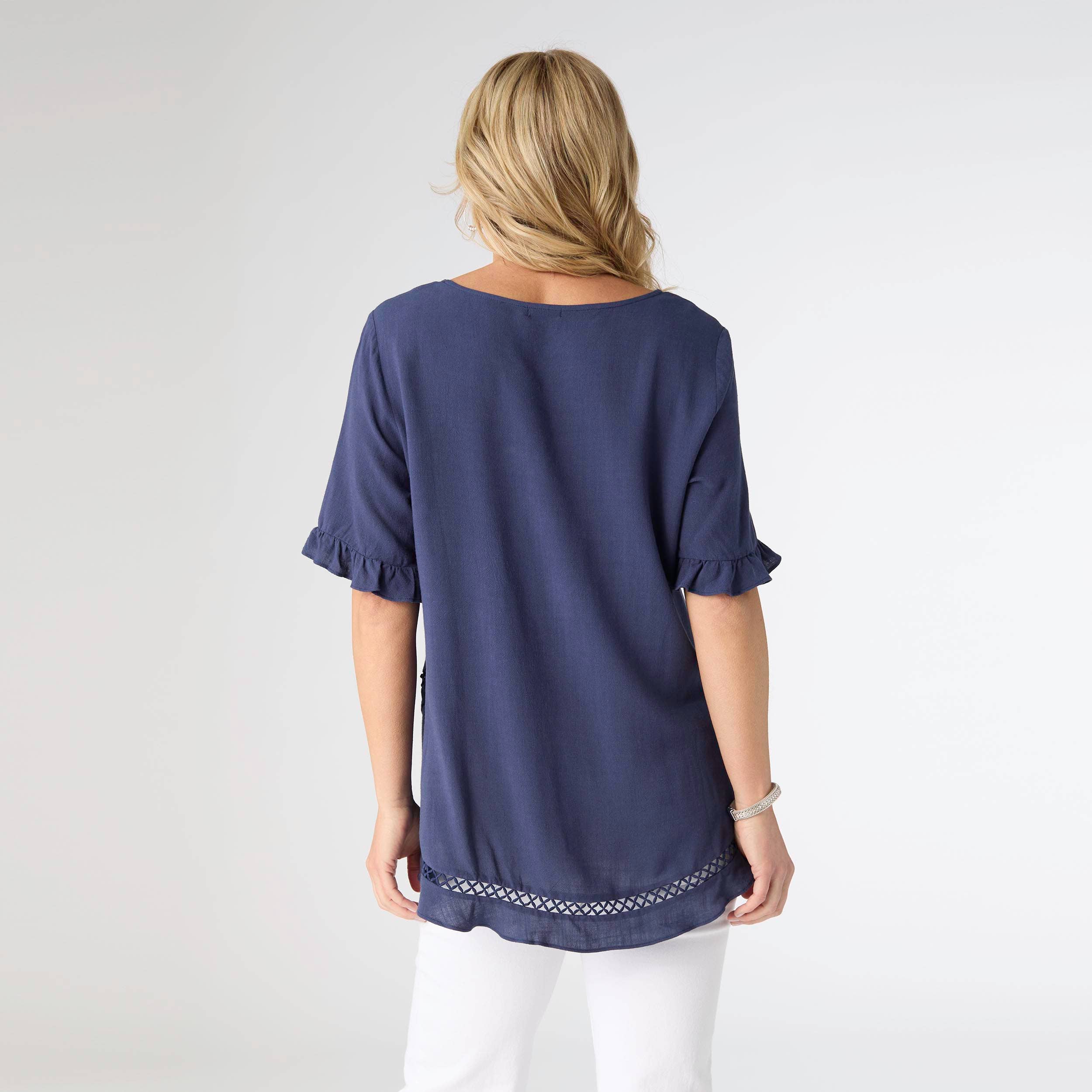 Layla Short Sleeve Crossover Ruffle Top Secondary image
