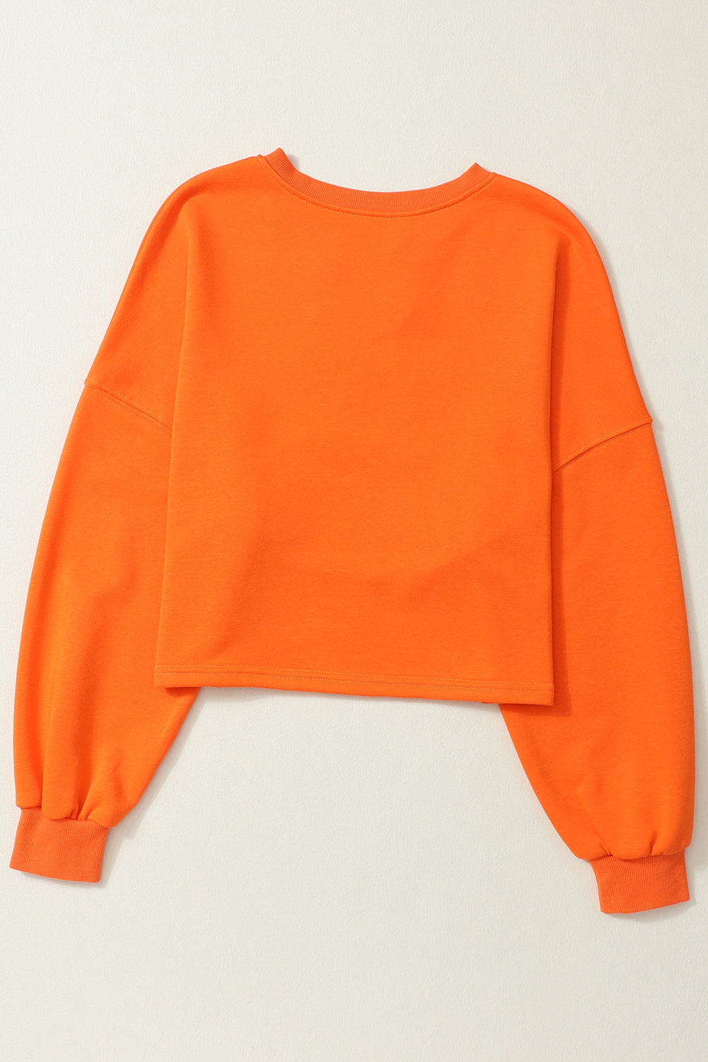 Orange Game Day Lettering Notched Neck Cropped Sweatshirt