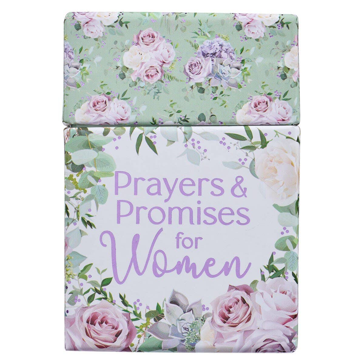 The Box of Blessings Prayers and Promises for Women from Christian Art Gifts features a lovely floral design and displays “Prayers & Promises for Women” in elegant purple lettering on the front. Inside, you’ll find uplifting Scripture promises to inspire and encourage.