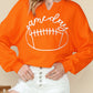 Orange Game Day Lettering Notched Neck Cropped Sweatshirt