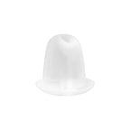A pair of translucent, dome-shaped silicone earring backs with small circular bases, from WJW, shown against a plain white background.