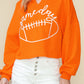 Orange Game Day Lettering Notched Neck Cropped Sweatshirt