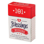 The Box of Blessings for Nurses by Christian Art Gifts comes in a red and white box featuring the Bible verse, "Be strong and courageous, for your work will be rewarded. 2 Chronicles 15:7." This thoughtful set of inspirational scripture cards is the perfect gift for nurses, providing daily encouragement and support.