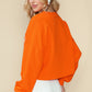 Orange Game Day Lettering Notched Neck Cropped Sweatshirt