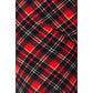 Close-up of classic red, black, and white tartan plaid fabric—ideal for Leggings Depot Buttery Soft Print Pajama Pants with an elastic waistband.