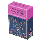 A vibrant box labeled “Box of Blessings: 52 Ways to Bless My Blessed Friends Forever” by Christian Art Gifts features cards adorned with illustrated flowers—an inspiring faith gift crafted to foster Christian friendship, devotional reflection, and spiritual encouragement.