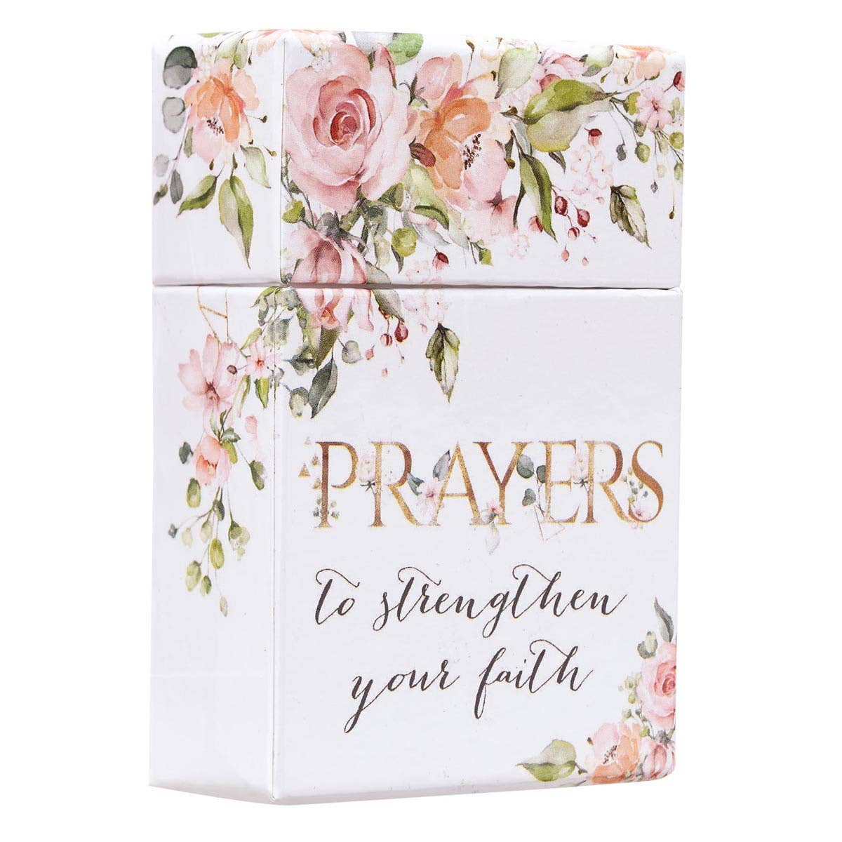 The Box of Blessings Prayers to Strengthen Your Faith by Christian Art Gifts features a charming floral design and elegant script on the front. Inside, you’ll find 50 scripture-based prayer cards designed to inspire and encourage your faith each day.