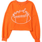 Orange Game Day Lettering Notched Neck Cropped Sweatshirt